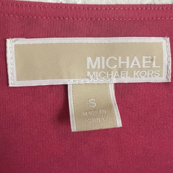 Michael Michael Kors Small Long Sleeve Pink Floral Print Smocked-Waist Dress - Picture 5 of 7